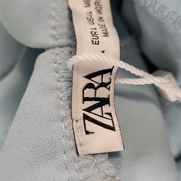 Zara Flowy Pastel Light Blue Midi Dress  Size Large NWT - Picture 10 of 13